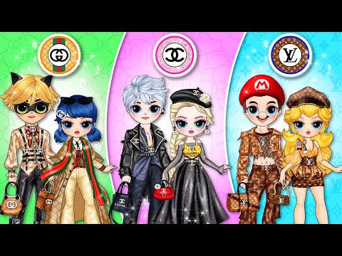 Elsa, Ladybug & Peach Couple Get New Fashion | Best DIY Fashion Paper Dolls