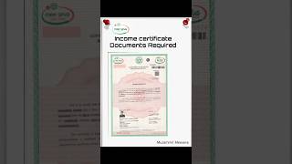 Income certificate Document Required