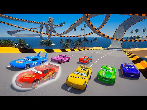 Ghost Lightning McQueen VS Pixar Cars The King Cruz Ramirez Daniel Swervez Chase Racelott Rich Mixon