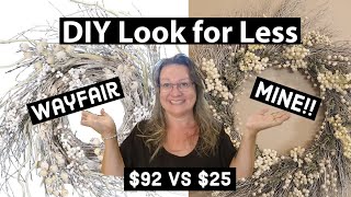 DIY Look for Less~Wayfair Knockoff~Frosty Winter Wreath Trash to Treasure~Christmas/Winter Decor