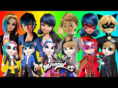 My Talking Angela 2 || 🌈 MIRACULOUS LADY BUG 🐈‍⬛🐞 Season 6 | New Update || Cosplay Makeover