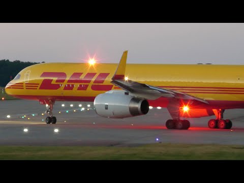 4K | DHL Boeing 757-200PCF takeoff at Geneva/GVA/LSGG