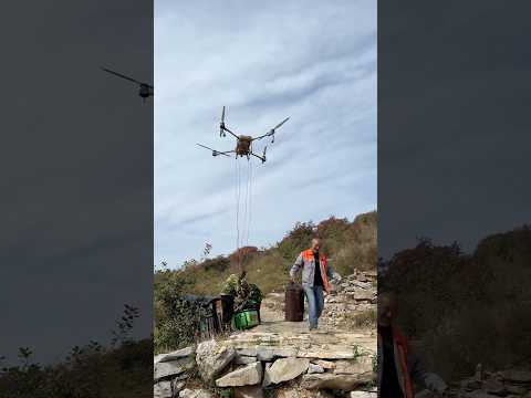 Drone food delivery in China to a mountaintop #china #tech #shorts