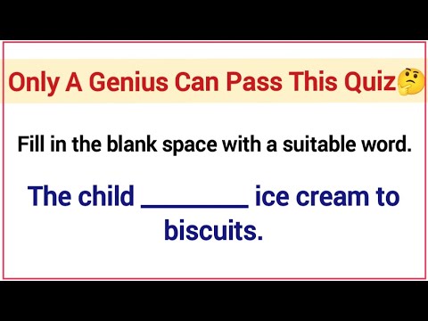 English Test ✍️ Fill in the blank space with a suitable word 📘 Only A Genius Can Pass This Test.