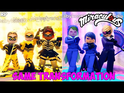 NEW SAME TRANSFORMATION DO GRUPO NO MIRACULOUS RP - MIRACULOUS ROBLOX!