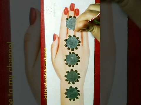 Coins mehndi trick design /simple and easy mehndi video/please subscribe my channel/#tricks #viral