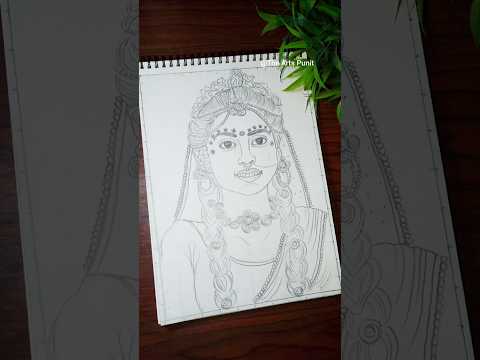 Malika Singh as Radha drawing 😍✨ || radha rani drawing ❤️ || #shorts #malikashingh #theartspunit