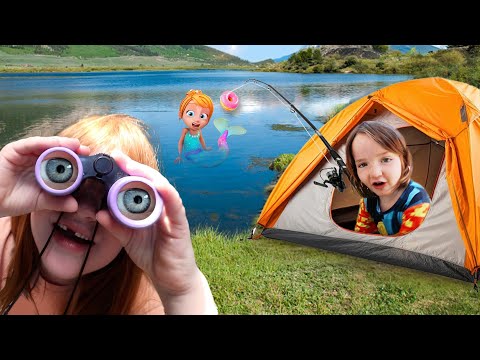 WE FOUND A MERMAiD!!  Family Camping in the Backyard with Snakes, Bugs, and fun Adley Unicorn rescue