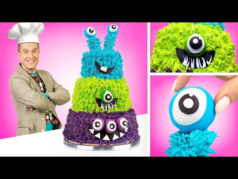 MONSTROUSLY Cake Recipe to Make 3 Cute Monsters in 1 🎂! Fun Baking by Slick Slime Sam's Maker World