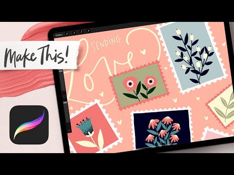 Draw Floral Postage Stamps in Procreate | INTERMEDIATE PROCREATE TUTORIAL