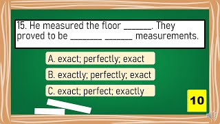 USAGE OF ADJECTIVES AND ADVERBS TEST | GRAMMAR TEST | ENGLISH REVIEWER