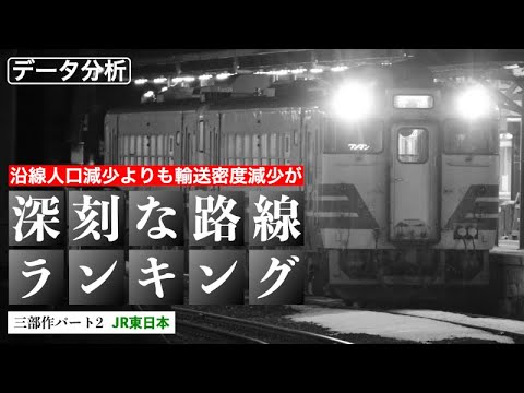 沿線人口減少よりも、輸送密度減少が深刻な路線ランキング【JR東日本編】