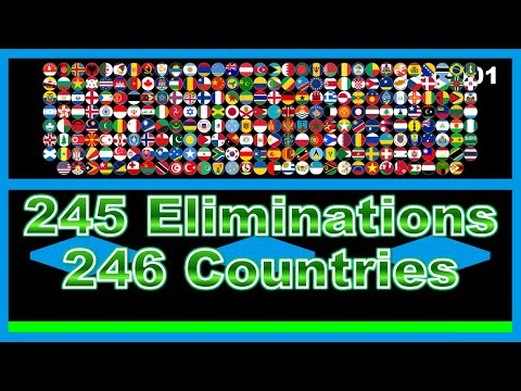 245 times eliminations & 246 countries marble race in Algodoo | Marble Factory