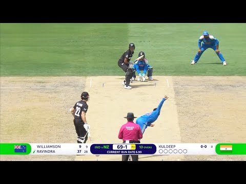 Kuldeep Yadav bowled Rachin Ravindra wicket Highlights, Ind vs NZ Champions Trophy Final 2025