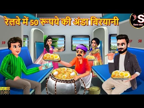 रेलवे में 50 रूपये की अंडा बिरयानी // railway mein 50 rupaye ki Anda biryani // हिंदी मोरल स्टोरी