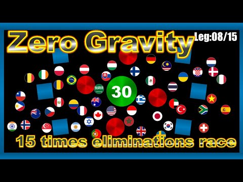 Zero gravity marble race, 15 times elimination ~48 countries marble race#20~ | Marble Factory