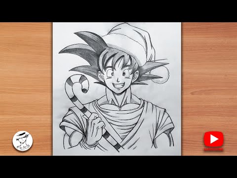 How to Draw Christmas stuff | Goku drawing step by step | Easy drawing for beginners