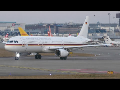 4K | German Air Force Airbus A321 15+04 takeoff Geneva/GVA/LSGG