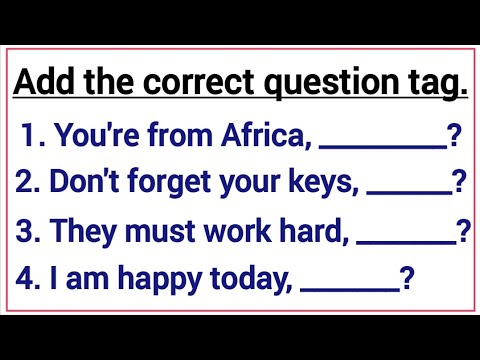 English Grammar Test ✍️ Question tags exercise.