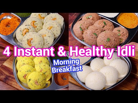 4 Instant Healthy Idli Recipes with Chutney for Morning Breakfast | Quick & Easy Idli Recipes