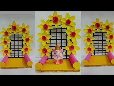 Diy Ganesh Chaturthi Decoration Ideas At Home | Ganapati Decoration | Pooja Decoration For Fastivals