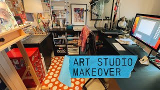 Art Studio Makeover! - Creating a Functional Home Workspace on a Budget