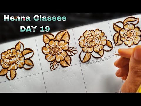 Tazaheen Henna Classes Day 19 ||Learn Detailed Henna with Tazaheen Henna Classes 2023