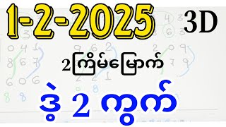 1-2-2025, 3dချဲဂဏန်း နှစ်ကွက်ကောင်းအော