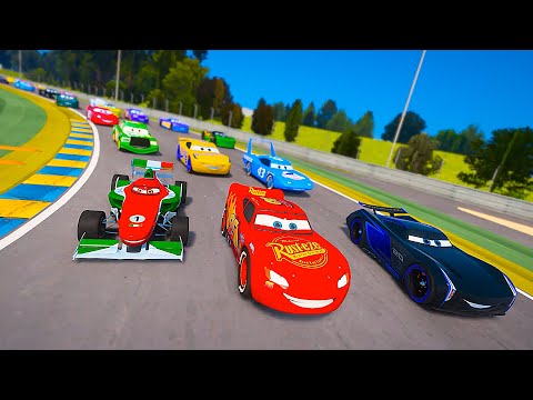 Race Pixar Cars - Le Mans Circuit McQueen VS Jackson Storm Francesco Bernoulli Chick Hicks & Friends