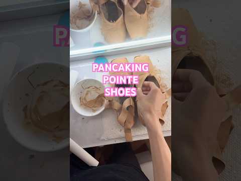 PANCAKING POINTE SHOES #pointeshoes#pancake#asmr#ballerina#ballet#dancer#photoshoot#foundation