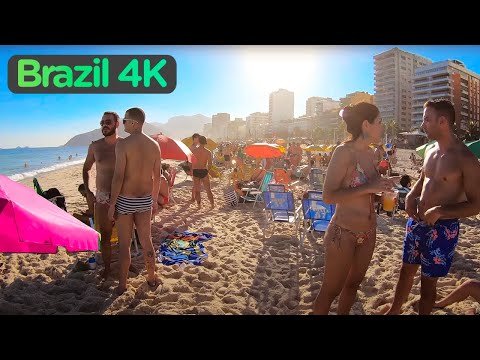 Rio De Janeiro, BRAZIL — IPANEMA Beach, Walking Tour in RIO (Narrated)【4K】☀️🇧🇷