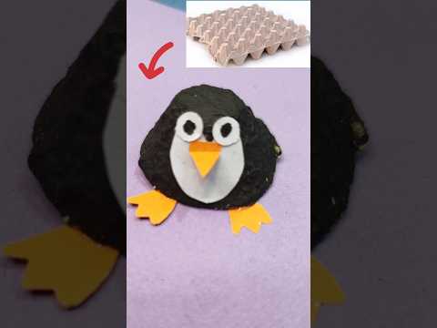 penguin #recyclingcrafts  #eggtreycrafts #penguincraft  #artandcraft