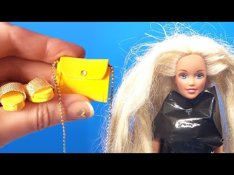 🔥 Barbie Makeover + Doll Crafts: DIY Miniature Shoes, Purse👛, Jumpsuit, Doll SPA salon, OOAK Repaint