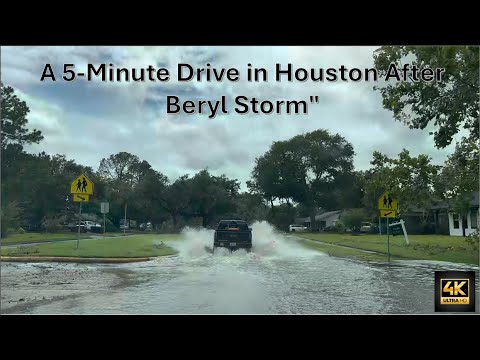 A 5-Minute Drive in Houston After Beryl Storm | Drive Time #beryl #storm #houstonstorm #texas #asmr