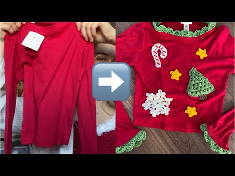 Sewing Crochet Onto Clothing - Christmas Sweater Tutorial! 🎄