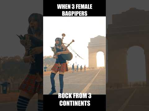 When 3 Female Bagpipers rock from 3 different countries!! #bagpipes #rock #music