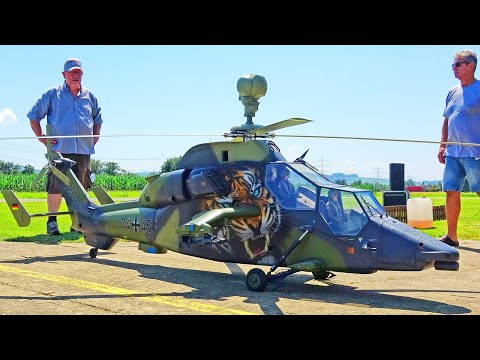 XXXL RC AIRBUS TIGER GERMAN SCALE MODEL TURBINE HELICOPTER FLIGHT DEMONSTRATION