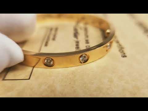 Amazing Quality Cartier love bracelet 10 diamonds real 18k yellow gold