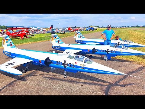 90KG GIGANTIC XXXL RC F-104 STARFIGHTER SCALE 1:3 FORMATION FLIGHT DEMONSTRATION