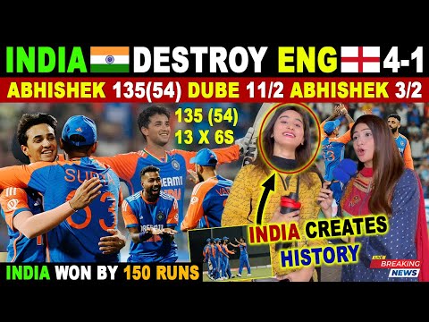 ABHISHEK 135(54) 🥵 IND🇮🇳 247/9 DESTROY ENG🏴󠁧󠁢󠁥󠁮󠁧󠁿 || DUBE 30 TILAK 24 || PAK PUBLIC REACTIONS