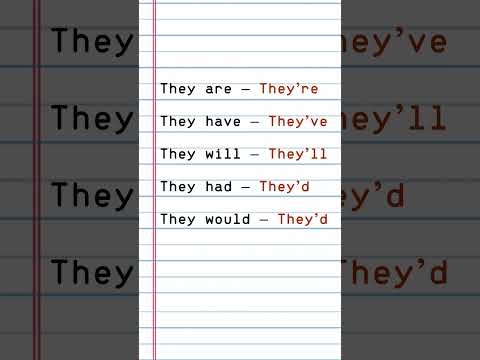 Contractions with 'They'