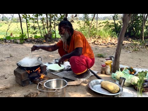 सिद्ध संत की पीपल के पेड़ के नीचे हरे चने की सब्जी और रामरोट टिक्कड़ की भोजन प्रसादी