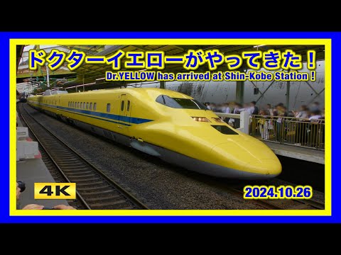 【警笛あり】ドクターイエローがやってきた !!! 新神戸・新大阪 2024.10.26【4K】