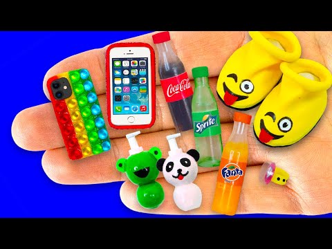 45 EASY DIY MINIATURE REALISTIC FOOD, DRINKS and THINGS | Handbags, Cookies, Cola, Sprite