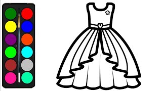 Fairy Barbie dress |Barbie dress drawing| Dress drawing for kids| Doll dress drawing@BachaParty17