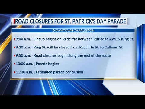 Road closures set for Charleston's Saint Patrick's Day Parade